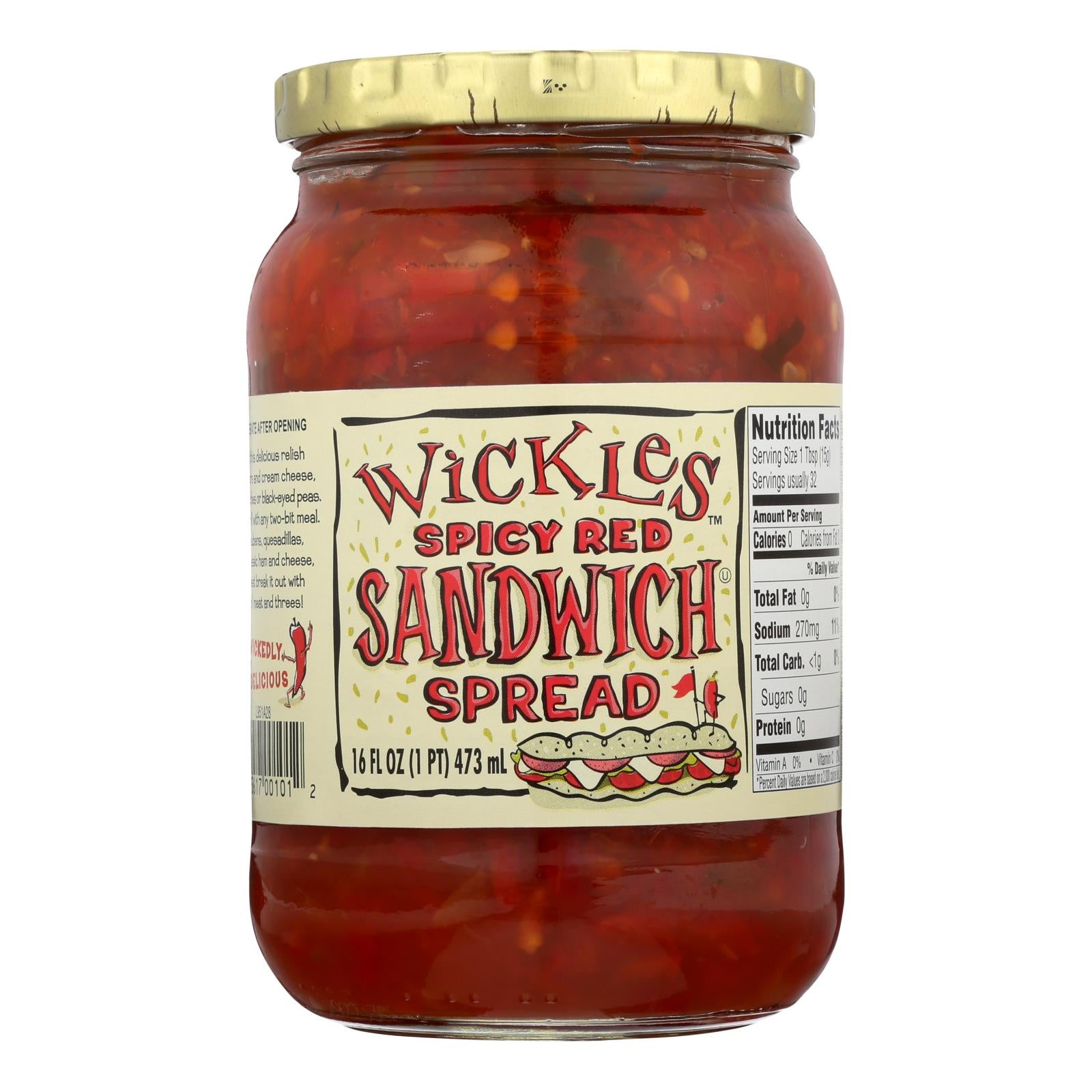 Wickles Spicy Red Sandwich Spread 16 oz
