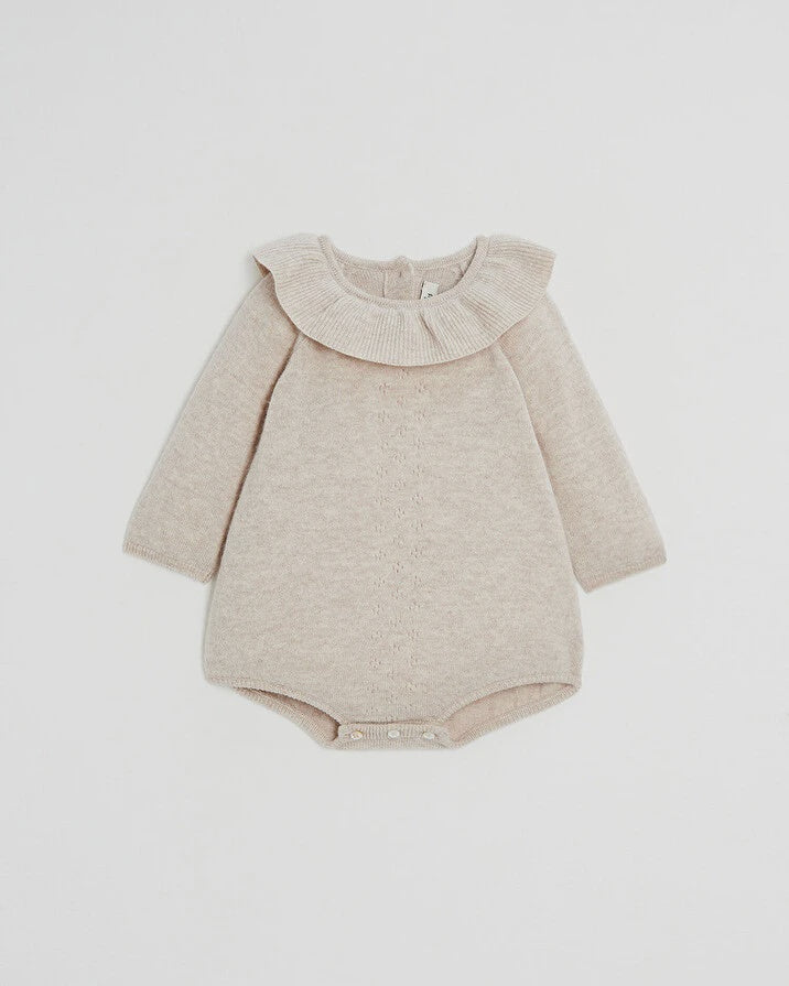 Natalys Beige Merino Romper 6M