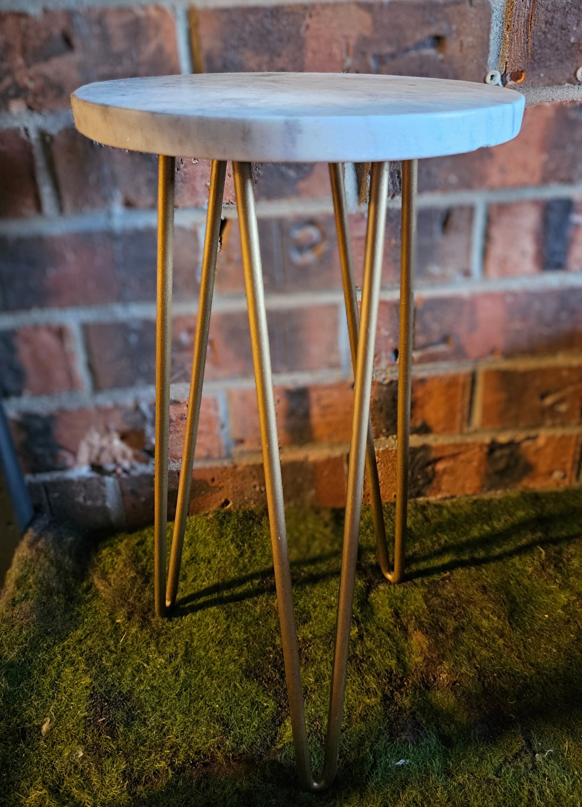 Marble/Gold Plant Stand Table