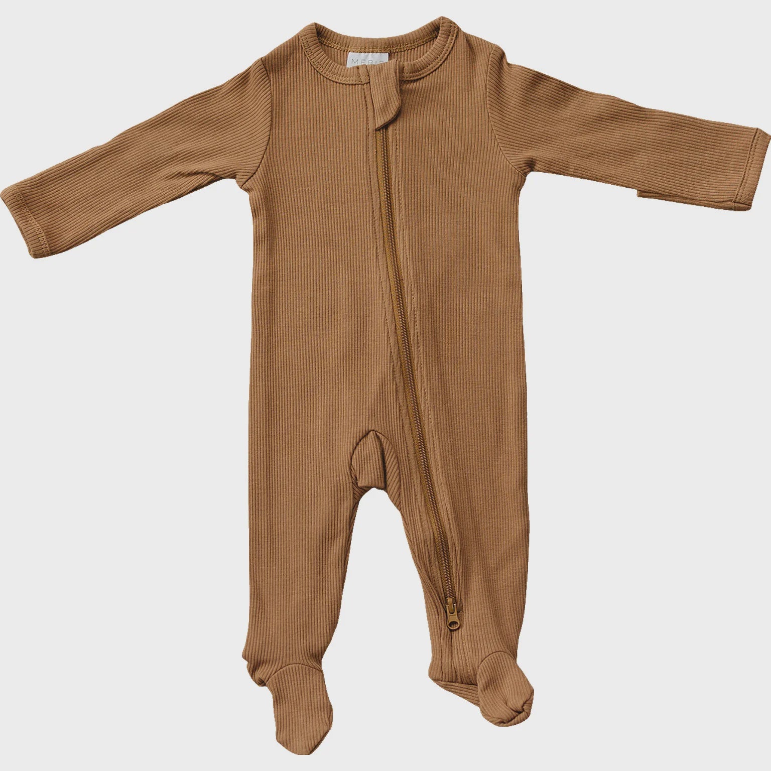 Ribbed Zipper Sleeper - Mustard | 3-6M