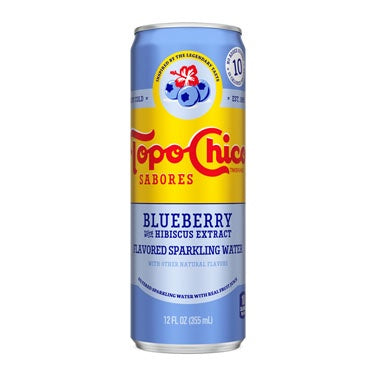 Topo Chico Sabores Blueberry with Hibiscus Sleek Cans, 12 fl oz, 8 Pack