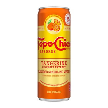 Topo Chico Sabores Tangerine with Ginger Sleek Cans, 12 fl oz, 8 pack