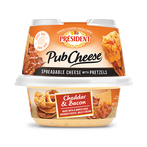 President Pub Cheese & Pretzels- Cheddar & Bacon 3oz