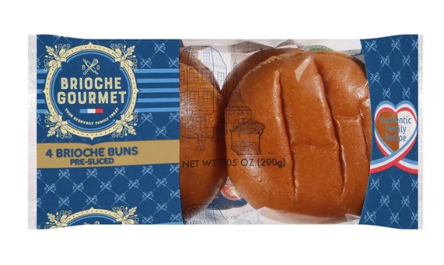 Brioche Gourmet Buttery Burger Buns, 4 ct