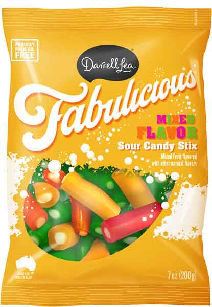 Darrell Lea Licorice Bites Sour Mixed Fruit 7oz