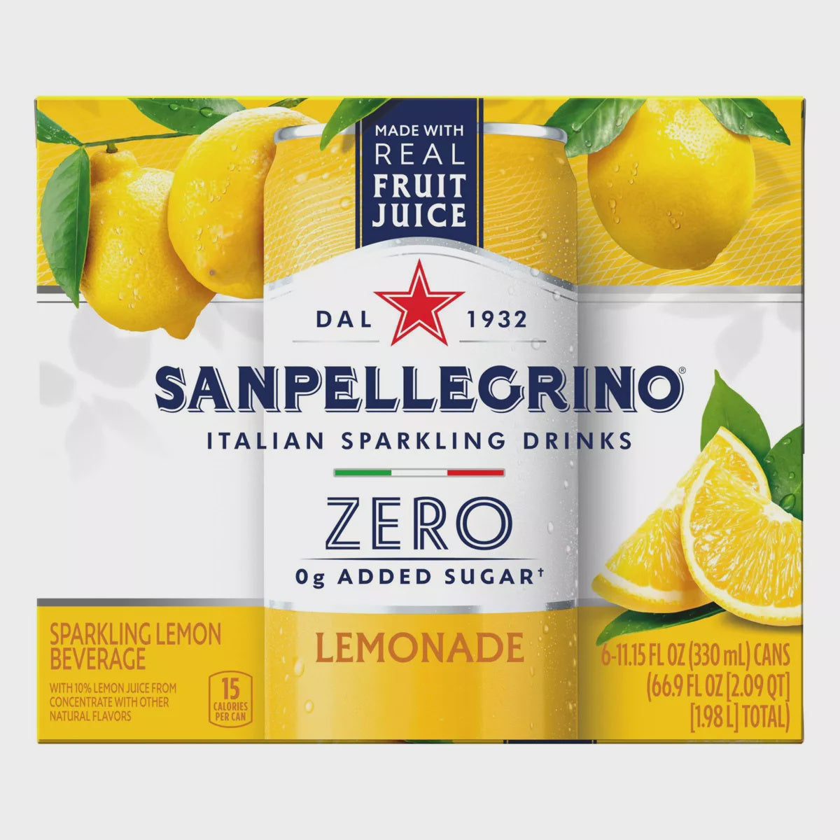 San Pellegrino Sparkling Zero Lemonade 6ct/11.15oz