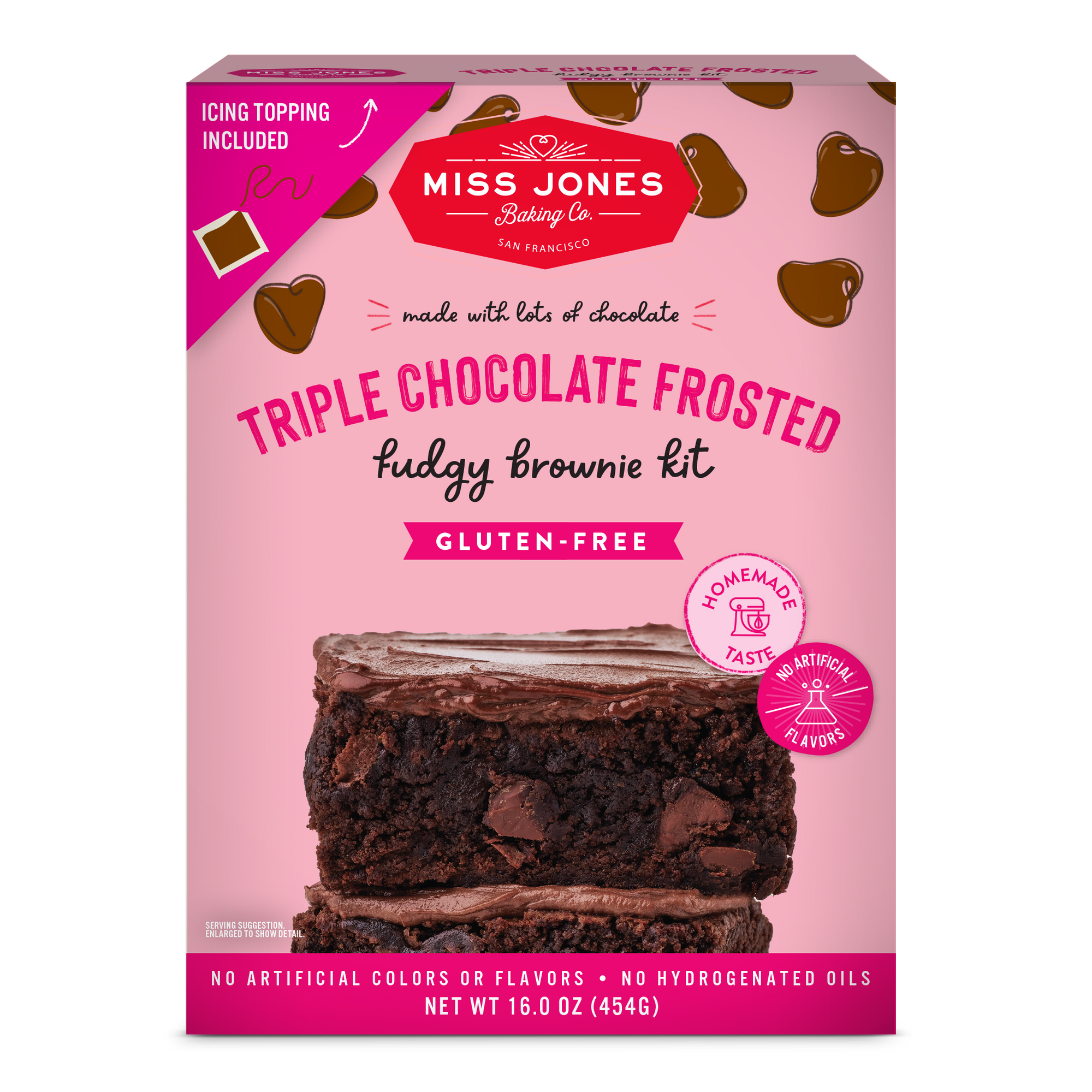 Miss Jones Baking Co. Gluten Free Triple Chocolate Frosted Brownie  Mix 17.5oz