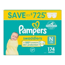 Pampers Swaddlers NB - 174 Ct.