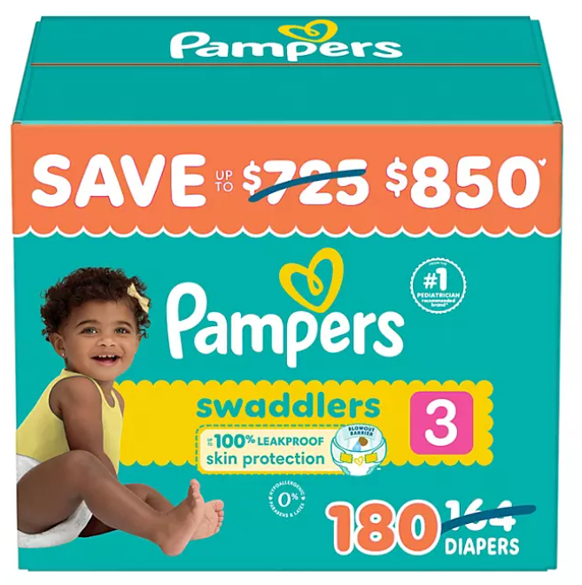 Pampers Swaddlers Size 3 - 180 Ct.