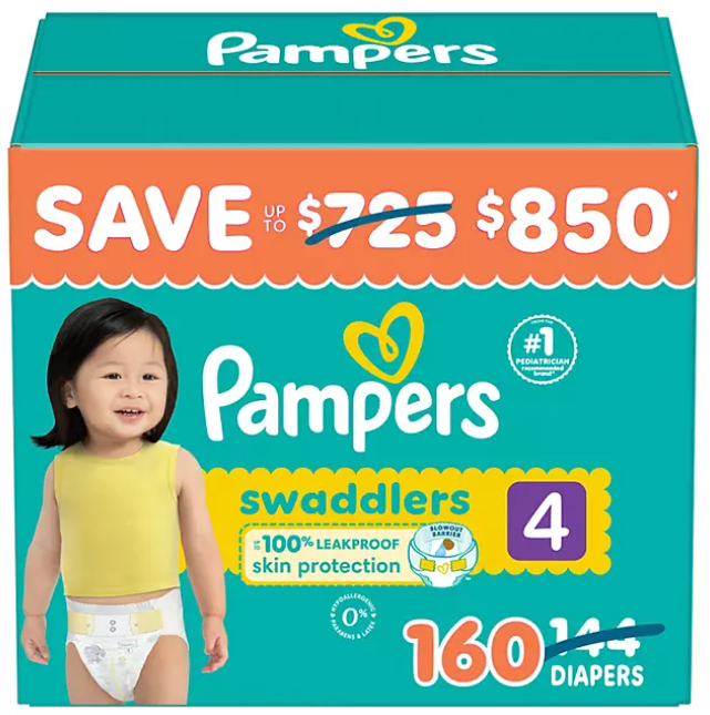 Pampers Swaddlers Size 4 - 160 Ct.