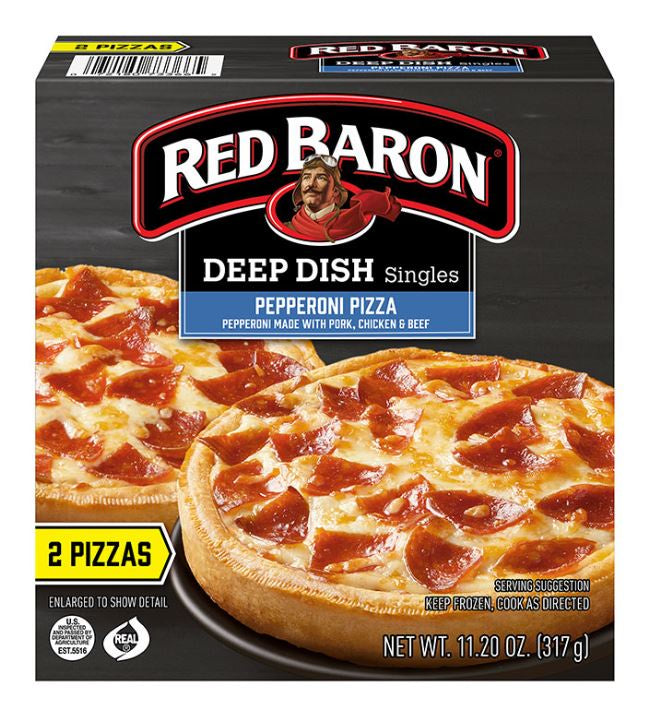 Red Baron Deep Dish Singles Pepperoni Pizza 2pk