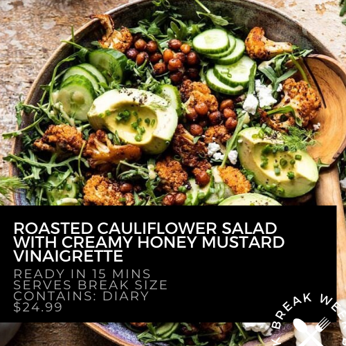 Roasted Cauliflower Salad with Creamy Honey Mustard Vinaigrette