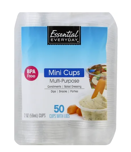 Essential Everyday Mini Cups w/lids 2oz/50ct