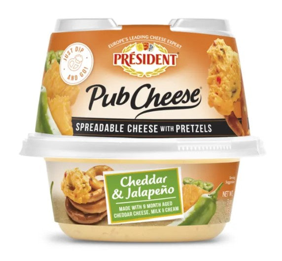 President Pub Cheese & Pretzels - Cheddar & Jalapeno 3oz