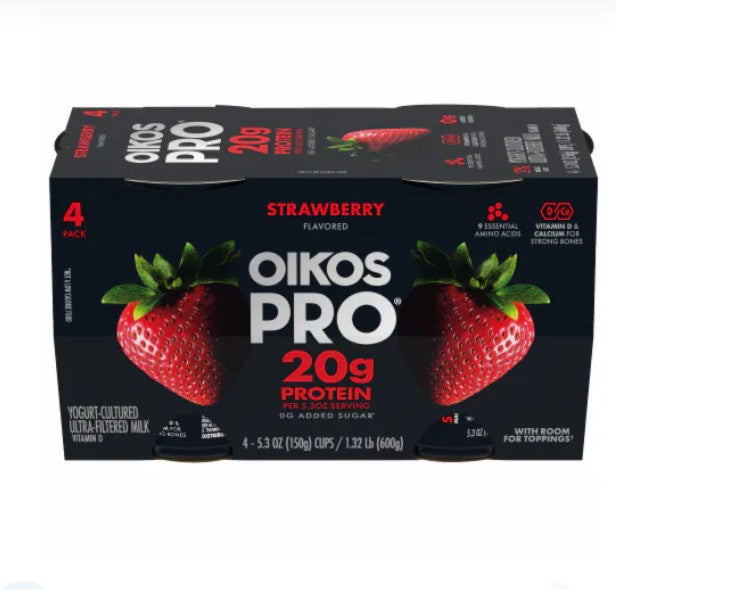 Oikos Pro Strawberry Yogurt 4pk