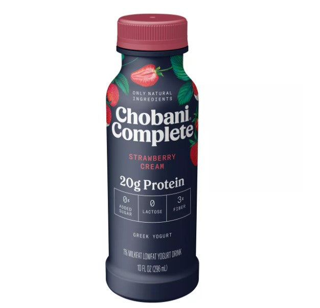 Chobani Complete Protein Greek Yogurt Drink Strawberry Cream 10oz