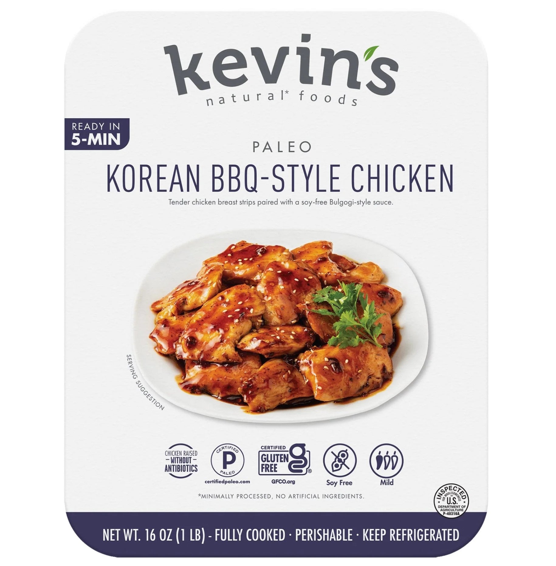 Kevin's Natural Chicken Korean BBQ Style 16oz.