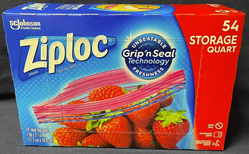 Ziploc Bags Storage Quart 54ct