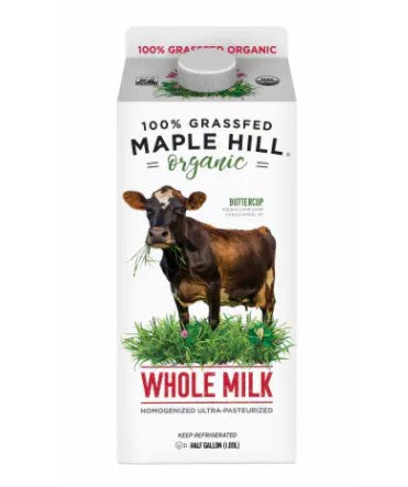 Maple Hill 100% Grassfed Organic Whole Milk Half Gallon