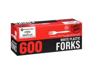 Members Mark Plastic Forks Heavyweight White 600 ct.