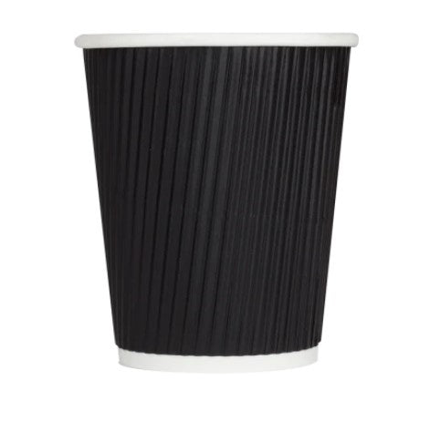 Karat 8 oz Ripple Hot Cups Black/25ct