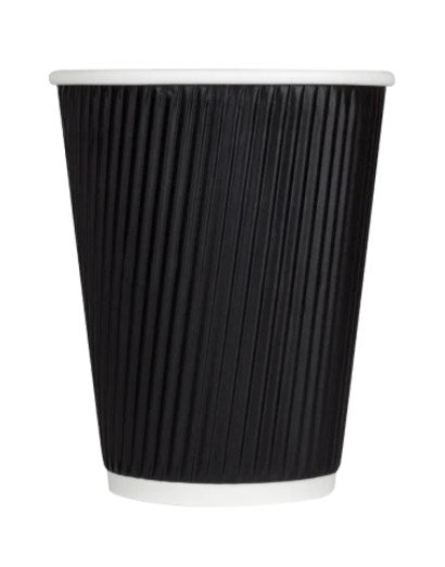 Karat 12 oz Ripple Hot Cups Black/25ct