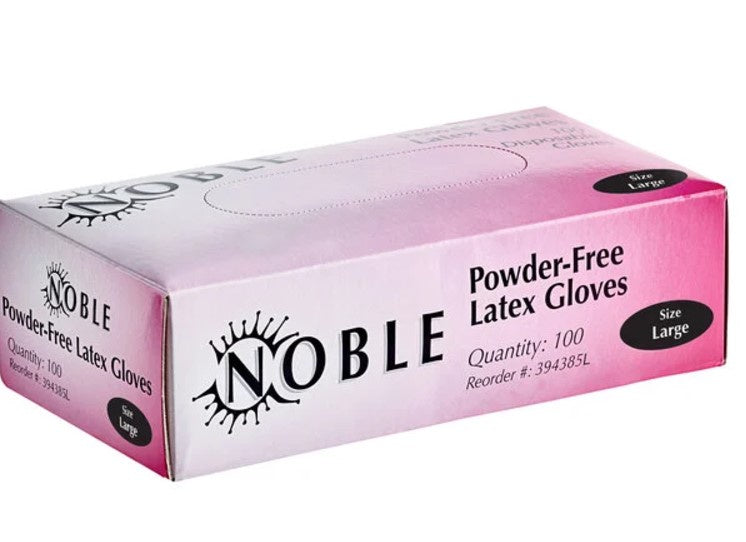 Noble Disposable Latex Glove Powder Free White/100ct