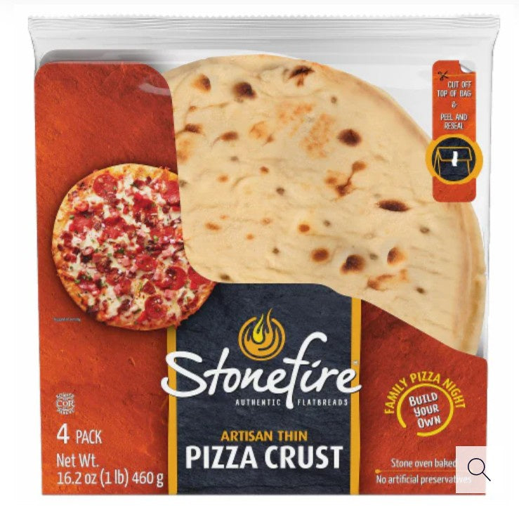 Stonefire 8.5" Thin Artisan Pizza Crust, 4ct