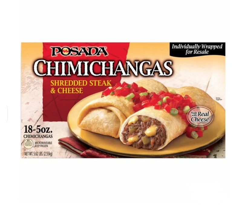 Posada Chimichanga Shredded Steak & Cheese 18ct