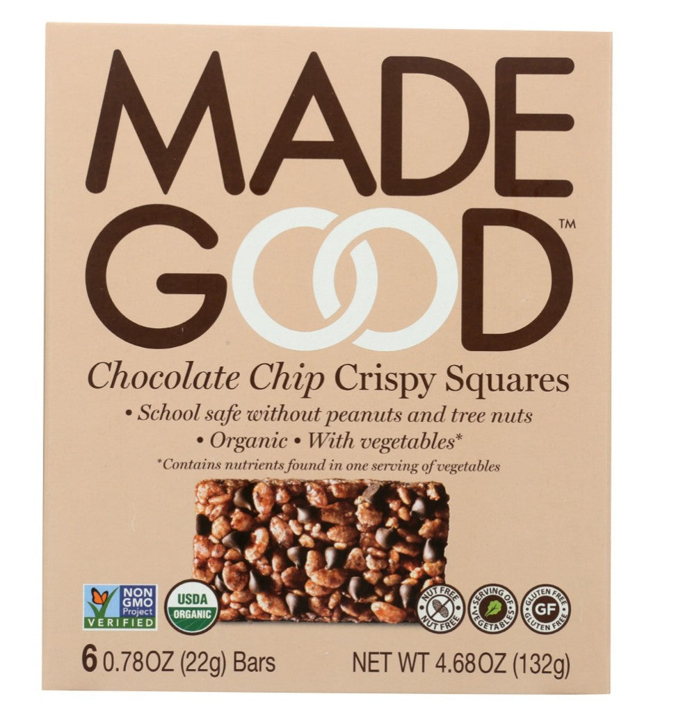 Made Good Crispy Squares Choc Chip 6ct