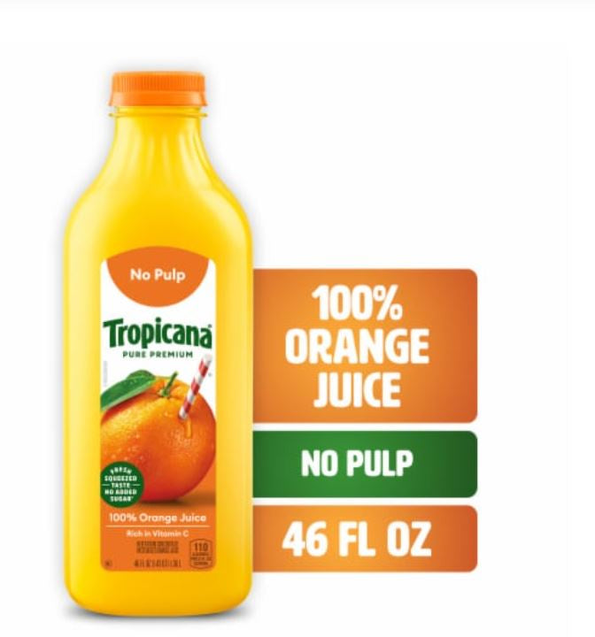 Tropicana No Pulp Orange Juice 46oz