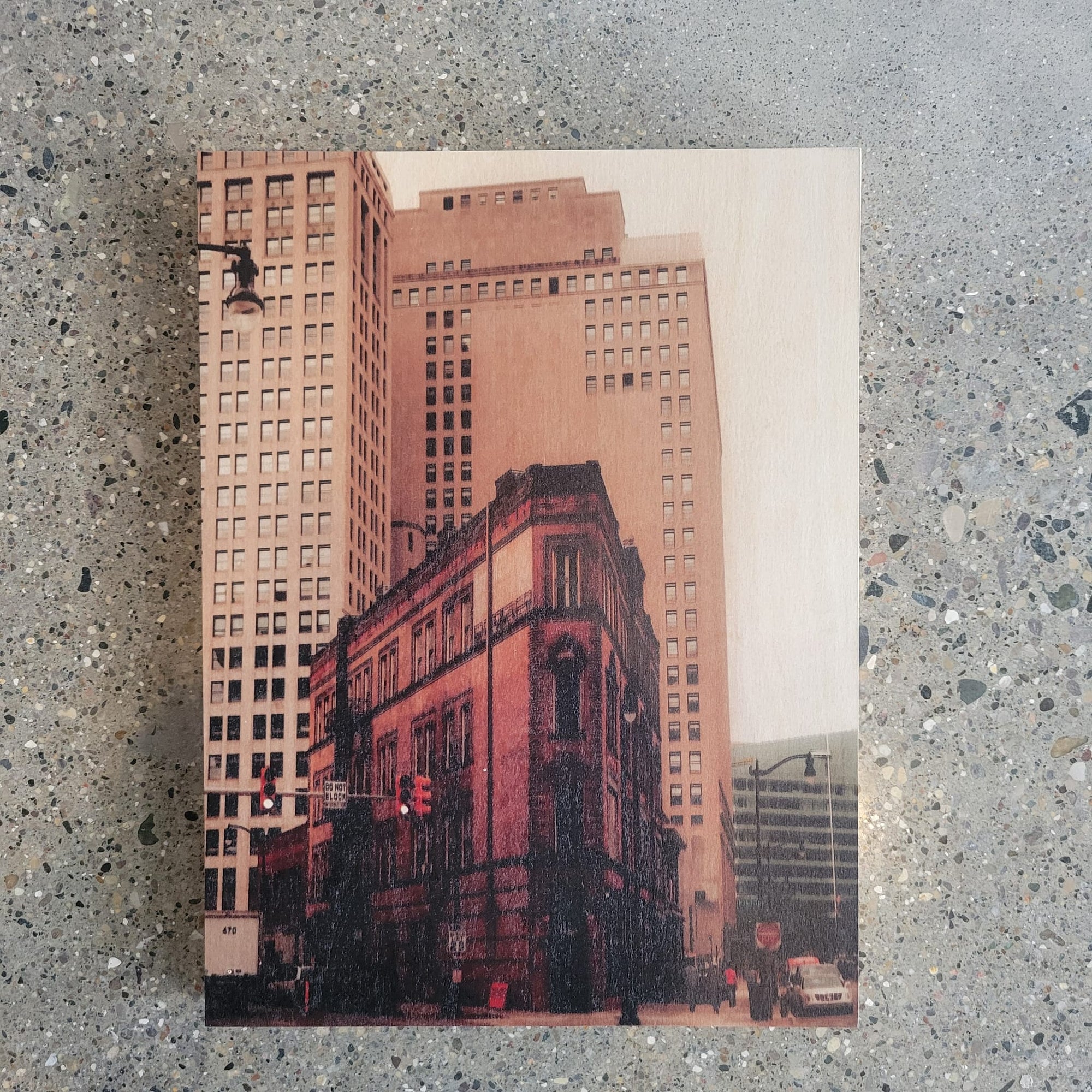 Downtown Detroit Wooden Photo Print 9"x12"