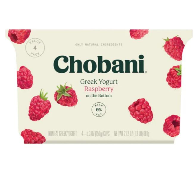 Chobani Greek Yogurt Raspberry 4ct/5.3oz