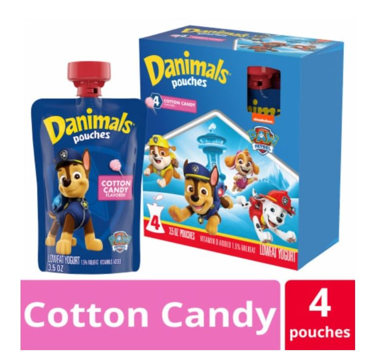 Danimals Pouches Cotton Candy Yogurt 4pk 3.5oz