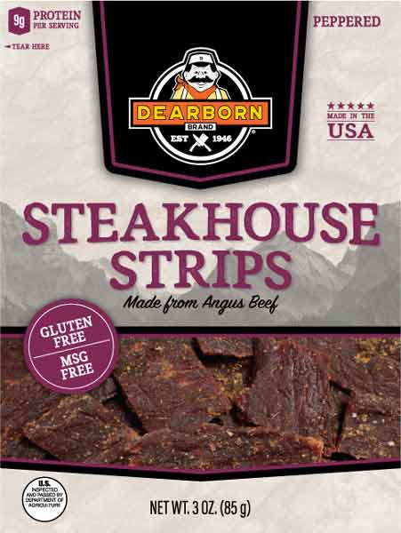 Dearborn Steakhouse Beef Strips Jerky 3oz.