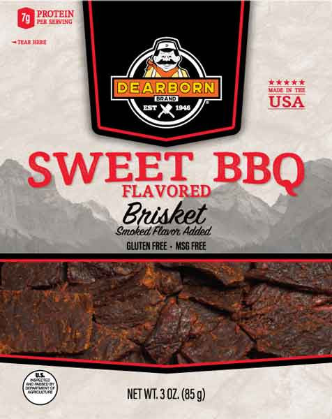 Dearborn Sweet BBQ Beef Brisket Jerky 3oz.