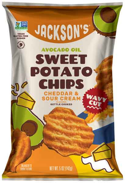 Jacksons Chips Sweet Potato Wavy Cheddar Sour Cream 5oz