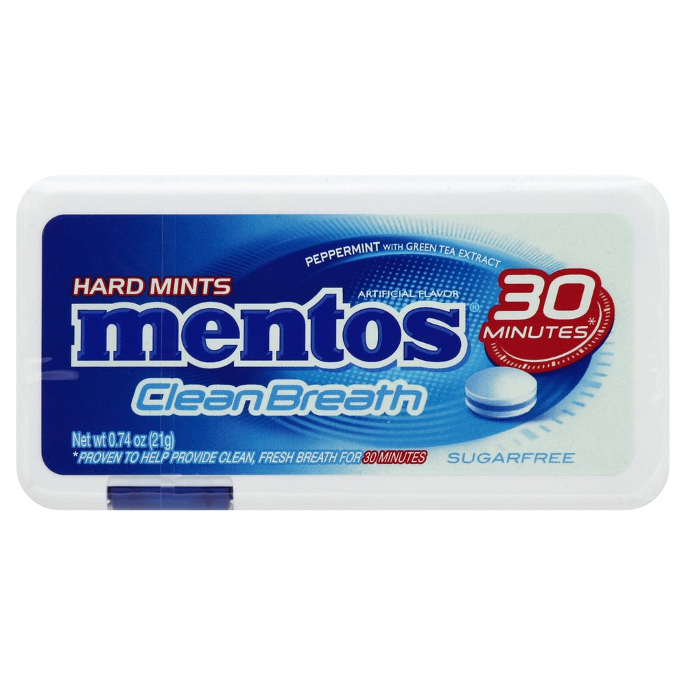 Mentos Clean Breath Hard Mints Peppermint .74 Oz