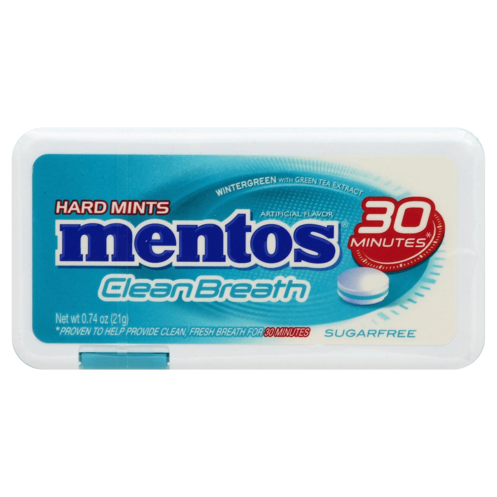 Mentos Clean Breath Hard Mints Wintergreen .74 Oz