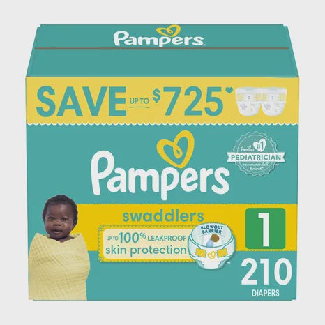 Pampers Swaddlers Size 1 - 210 Ct.