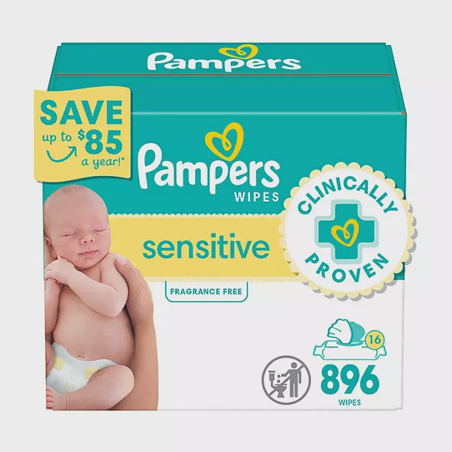 Pampers Sensitive Baby Wipes 16 Packs - 896 wipes