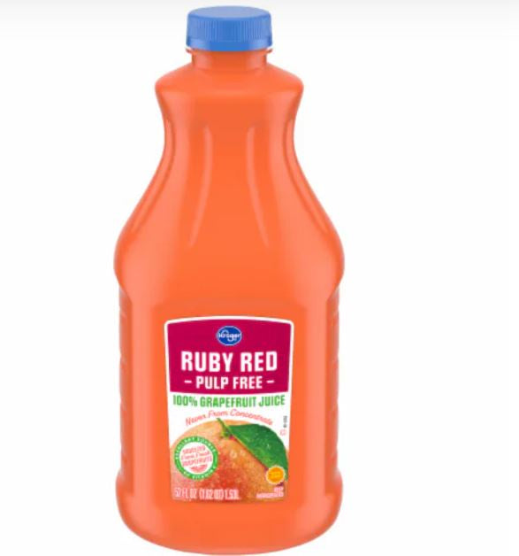 Kroger Ruby Red Grapefruit Juice Pulp Free 52oz