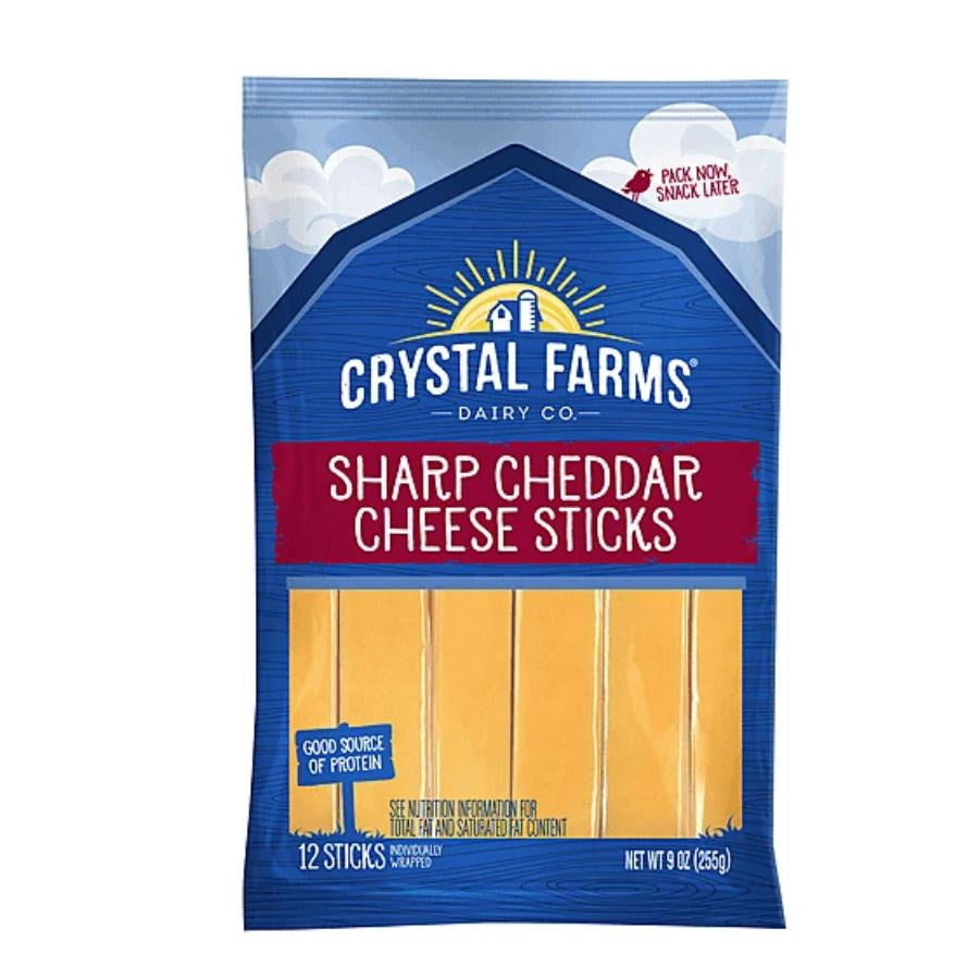 Crystal Farms Sharp Cheddar Cheese Sticks 9oz