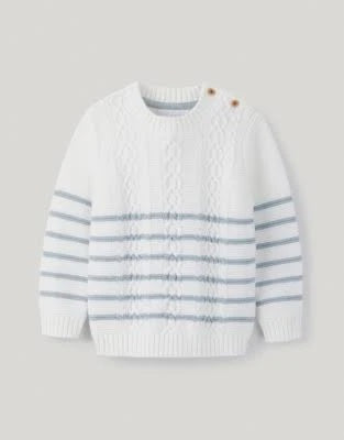 Striped Cable Knit Sweater 1-1 1/2Y