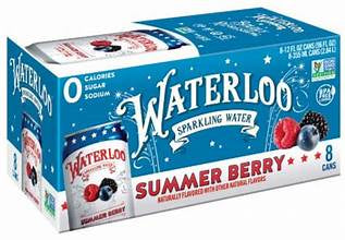 Waterloo Sparkling Water Summer Berry 8ct/12oz(Deposit Incl)