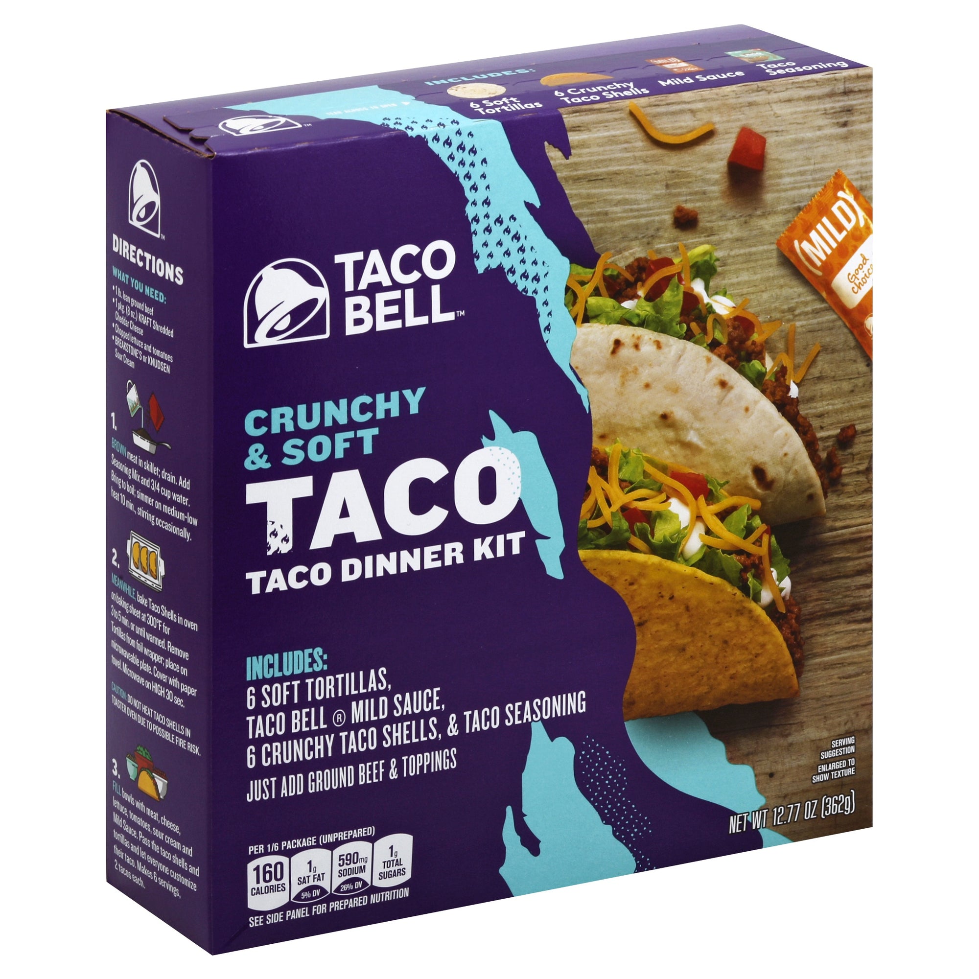 Taco Bell Crunchy and Soft Taco Dinner Kit 12.77oz