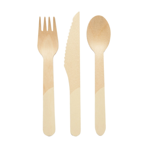 Sophistiplate Wood Cutlery Cream 24ct