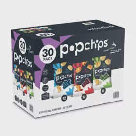 BIZ Popchips Potato Chips, Variety 0.8 oz (30ct)