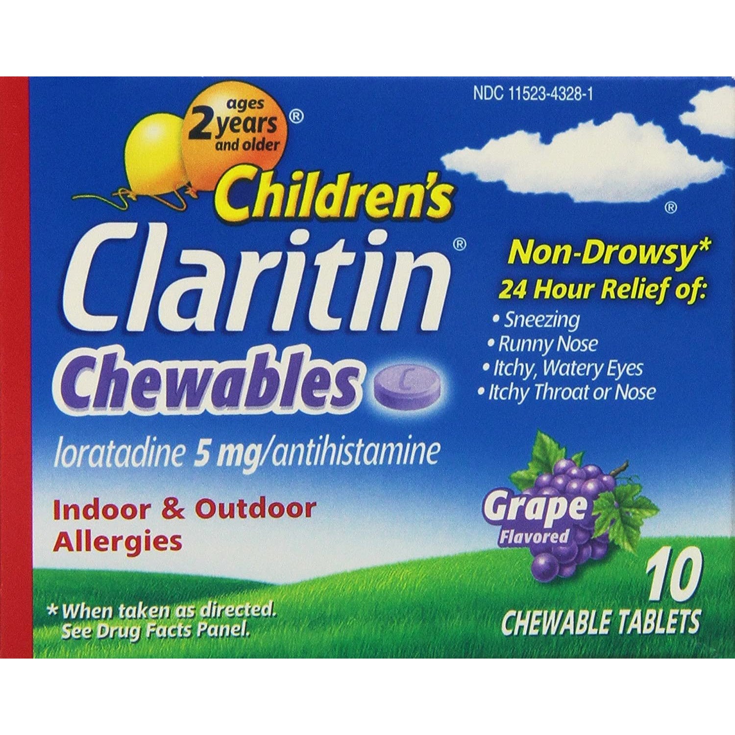 Claritin Childrens Allergy Relief Chewable Grape 10ct