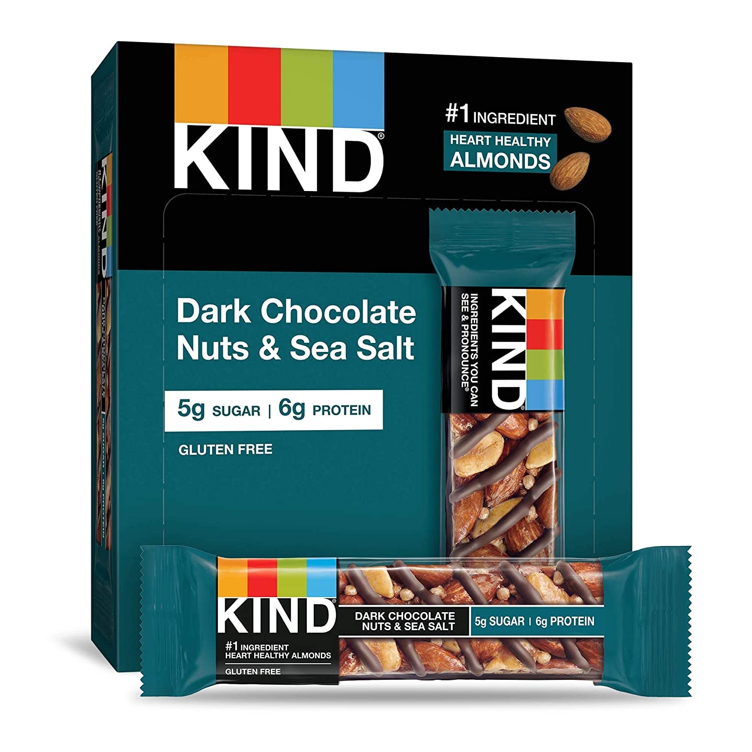 Kind Gluten Free Granola Bars Dark Chocolate Sea Salt 8.4oz/6ct